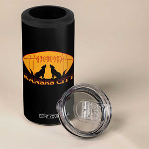 Football Lover Gift 4 in 1 Can Cooler Tumbler Midwest Wolf Spirit TS12 Print Your Wear