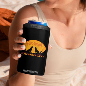 Football Lover Gift 4 in 1 Can Cooler Tumbler Midwest Wolf Spirit TS12 Print Your Wear