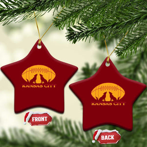 Football Lover Gift Ceramic Ornament Midwest Wolf Spirit TS12 Print Your Wear