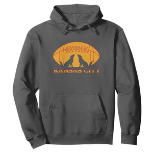 Football Lover Gift Hoodie Midwest Wolf Spirit TS12 Dark Heather Print Your Wear