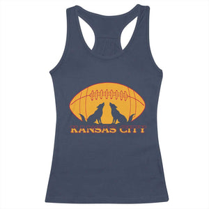 Football Lover Gift Racerback Tank Top Midwest Wolf Spirit TS12 Navy Print Your Wear