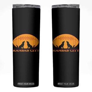 Football Lover Gift Skinny Tumbler Midwest Wolf Spirit TS12 Black Print Your Wear