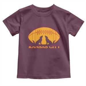 Football Lover Gift Toddler T Shirt Midwest Wolf Spirit TS12 Maroon Print Your Wear