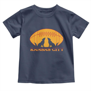 Football Lover Gift Toddler T Shirt Midwest Wolf Spirit TS12 Navy Print Your Wear