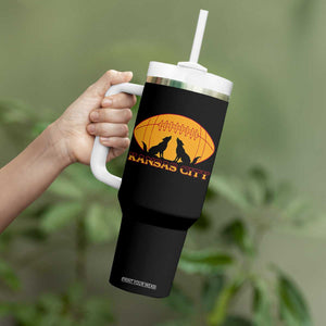Football Lover Gift Tumbler With Handle Midwest Wolf Spirit TS12 Print Your Wear