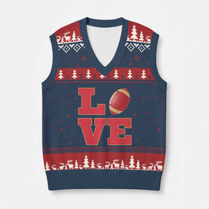 Love Midwest Football V-Neck Knit Sweater Vest Gift For Football Fans TS12 Navy Red Print Your Wear