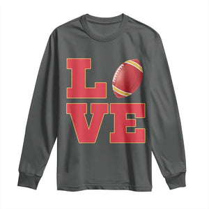 Love Midwest Football Long Sleeve Shirt Gift For Football Fans TS12 Dark Heather Print Your Wear