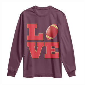 Love Midwest Football Long Sleeve Shirt Gift For Football Fans TS12 Maroon Print Your Wear