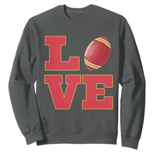 Love Midwest Football Sweatshirt Gift For Football Fans TS12 Dark Heather Print Your Wear