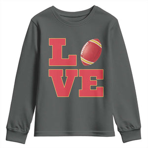 Love Midwest Football Youth Sweatshirt Gift For Football Fans TS12 Dark Heather Print Your Wear
