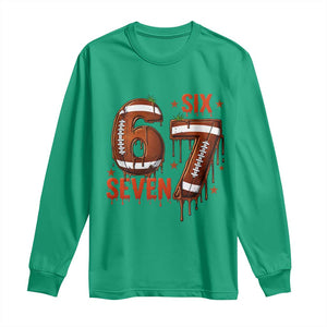 American Football Six Seven Meme Long Sleeve Shirt Funny Gen Z Alpha Gift TS12 Irish Green Print Your Wear
