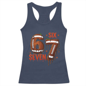 American Football Six Seven Meme Racerback Tank Top Funny Gen Z Alpha Gift TS12 Navy Print Your Wear