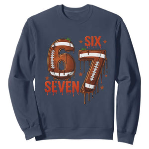 American Football Six Seven Meme Sweatshirt Funny Gen Z Alpha Gift TS12 Navy Print Your Wear