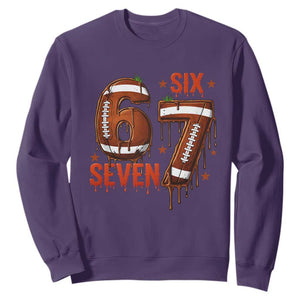 American Football Six Seven Meme Sweatshirt Funny Gen Z Alpha Gift TS12 Purple Print Your Wear