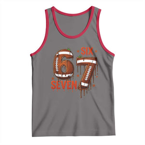 American Football Six Seven Meme Tank Top Funny Gen Z Alpha Gift TS12 Deep Heather Red Print Your Wear