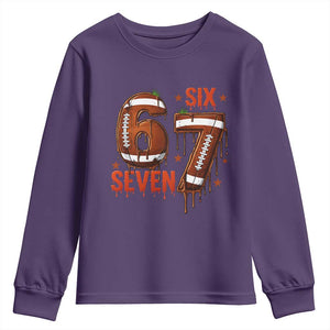 American Football Six Seven Meme Youth Sweatshirt Funny Gen Z Alpha Gift TS12 Purple Print Your Wear