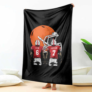 Funny American Football Throw Blanket Six Seven Meme TS12 Print Your Wear