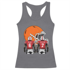 Funny American Football Racerback Tank Top Six Seven Meme TS12 Charcoal Print Your Wear