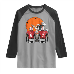 Funny American Football Raglan Shirt Six Seven Meme TS12 Sport Gray Black Print Your Wear