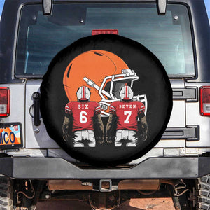 Funny American Football Spare Tire Cover Six Seven Meme TS12 No hole Black Print Your Wear