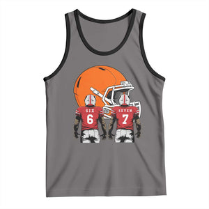 Funny American Football Tank Top Six Seven Meme TS12 Deep Heather Black Print Your Wear