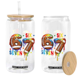Funny American Football Glass Can 67 Viral Gen Alpha Slang Gift TS12 Print Your Wear