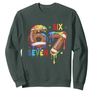Funny American Football Sweatshirt 67 Viral Gen Alpha Slang Gift TS12 Dark Forest Green Print Your Wear