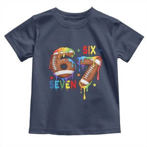 Funny American Football Toddler T Shirt 67 Viral Gen Alpha Slang Gift TS12 Navy Print Your Wear