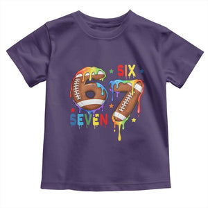 Funny American Football Toddler T Shirt 67 Viral Gen Alpha Slang Gift TS12 Purple Print Your Wear