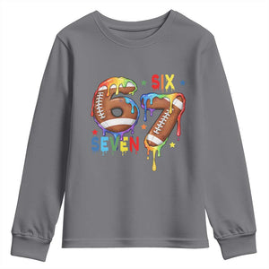 Funny American Football Youth Sweatshirt 67 Viral Gen Alpha Slang Gift TS12 Charcoal Print Your Wear