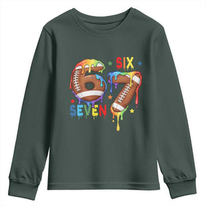 Funny American Football Youth Sweatshirt 67 Viral Gen Alpha Slang Gift TS12 Dark Forest Green Print Your Wear