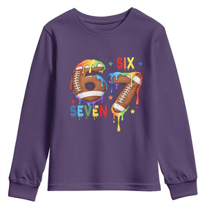 Funny American Football Youth Sweatshirt 67 Viral Gen Alpha Slang Gift TS12 Purple Print Your Wear