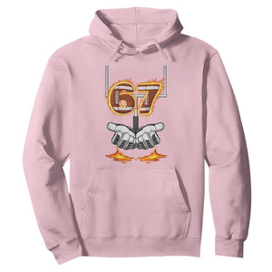 American Football Six Seven Meme Hoodie Fire Flame Drip TS12 Light Pink Print Your Wear