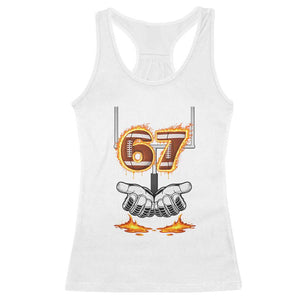 American Football Six Seven Meme Racerback Tank Top Fire Flame Drip TS12 White Print Your Wear