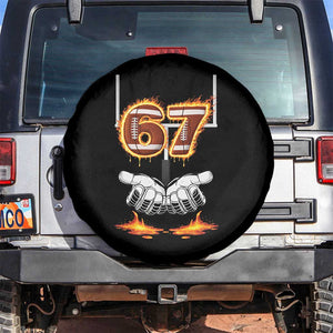 American Football Six Seven Meme Spare Tire Cover Fire Flame Drip TS12 No hole White Print Your Wear