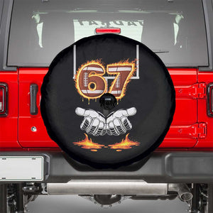 American Football Six Seven Meme Spare Tire Cover Fire Flame Drip TS12 White Print Your Wear