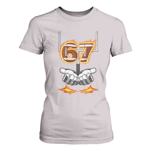 American Football Six Seven Meme T Shirt For Women Fire Flame Drip TS12 Ice Gray Print Your Wear