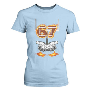 American Football Six Seven Meme T Shirt For Women Fire Flame Drip TS12 Light Blue Print Your Wear