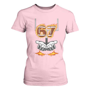 American Football Six Seven Meme T Shirt For Women Fire Flame Drip TS12 Light Pink Print Your Wear