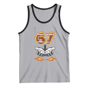 American Football Six Seven Meme Tank Top Fire Flame Drip TS12 Athletic Heather Black Print Your Wear