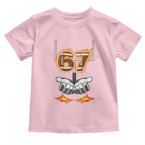 American Football Six Seven Meme Toddler T Shirt Fire Flame Drip TS12 Light Pink Print Your Wear