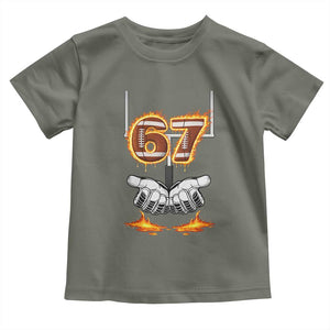 American Football Six Seven Meme Toddler T Shirt Fire Flame Drip TS12 Military Green Print Your Wear