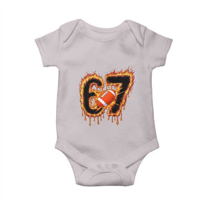 Funny American Football Six Seven Baby Onesie Fire Drip 67 Meme TS12 Ice Gray Print Your Wear