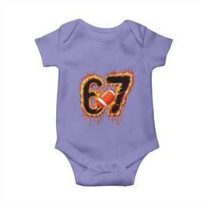 Funny American Football Six Seven Baby Onesie Fire Drip 67 Meme TS12 Violet Print Your Wear