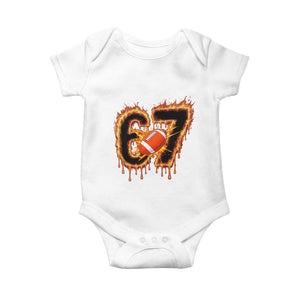 Funny American Football Six Seven Baby Onesie Fire Drip 67 Meme TS12 White Print Your Wear