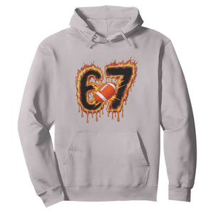Funny American Football Six Seven Hoodie Fire Drip 67 Meme TS12 Ice Gray Print Your Wear