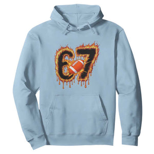 Funny American Football Six Seven Hoodie Fire Drip 67 Meme TS12 Light Blue Print Your Wear