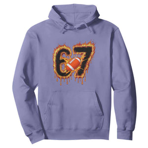 Funny American Football Six Seven Hoodie Fire Drip 67 Meme TS12 Violet Print Your Wear