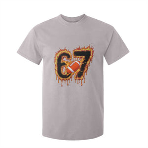 Funny American Football Six Seven T Shirt For Kid Fire Drip 67 Meme TS12 Ice Gray Print Your Wear