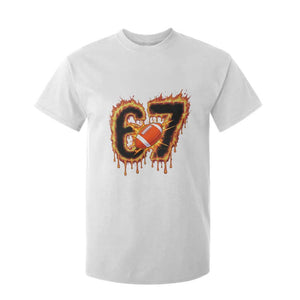 Funny American Football Six Seven T Shirt For Kid Fire Drip 67 Meme TS12 White Print Your Wear